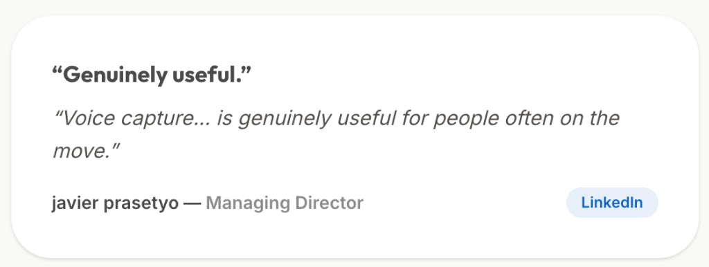 Reseña de usuario de GetThis - La captura de voz es útil en movimiento